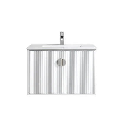24" V9012 Wall Hung Vanity & Ceramic Sink (Glossy White） bathroom vanities - Shop at Home Craft Studio - 5