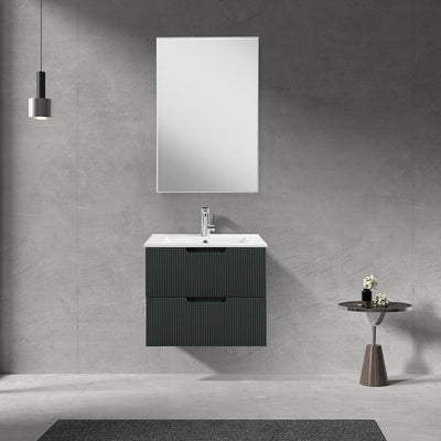 24" V9018 Sylvia Series Wall Hung Vanity & Ceramic Sink (Ash Green)  - Shop at Home Craft Studio - 1