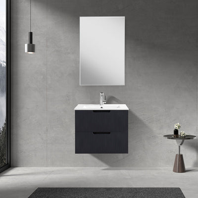 24"V9018 Sylvia Series Wall Hung Vanity & Ceramic Sink (Granny Grey)  - Shop at Home Craft Studio - 1