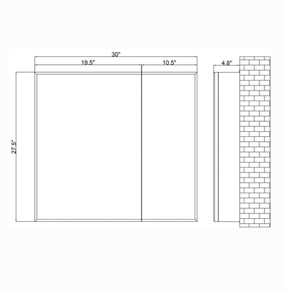 30" Aluminum Medicine Cabinet (Surface Mount/Recessed)  - Shop at Home Craft Studio - 5