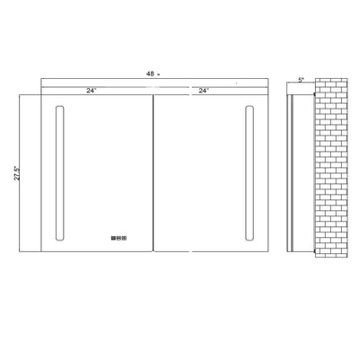 30" LED Aluminum Medicine Cabinet (Surface Mount/Recessed) mirror - Shop at Home Craft Studio - 15