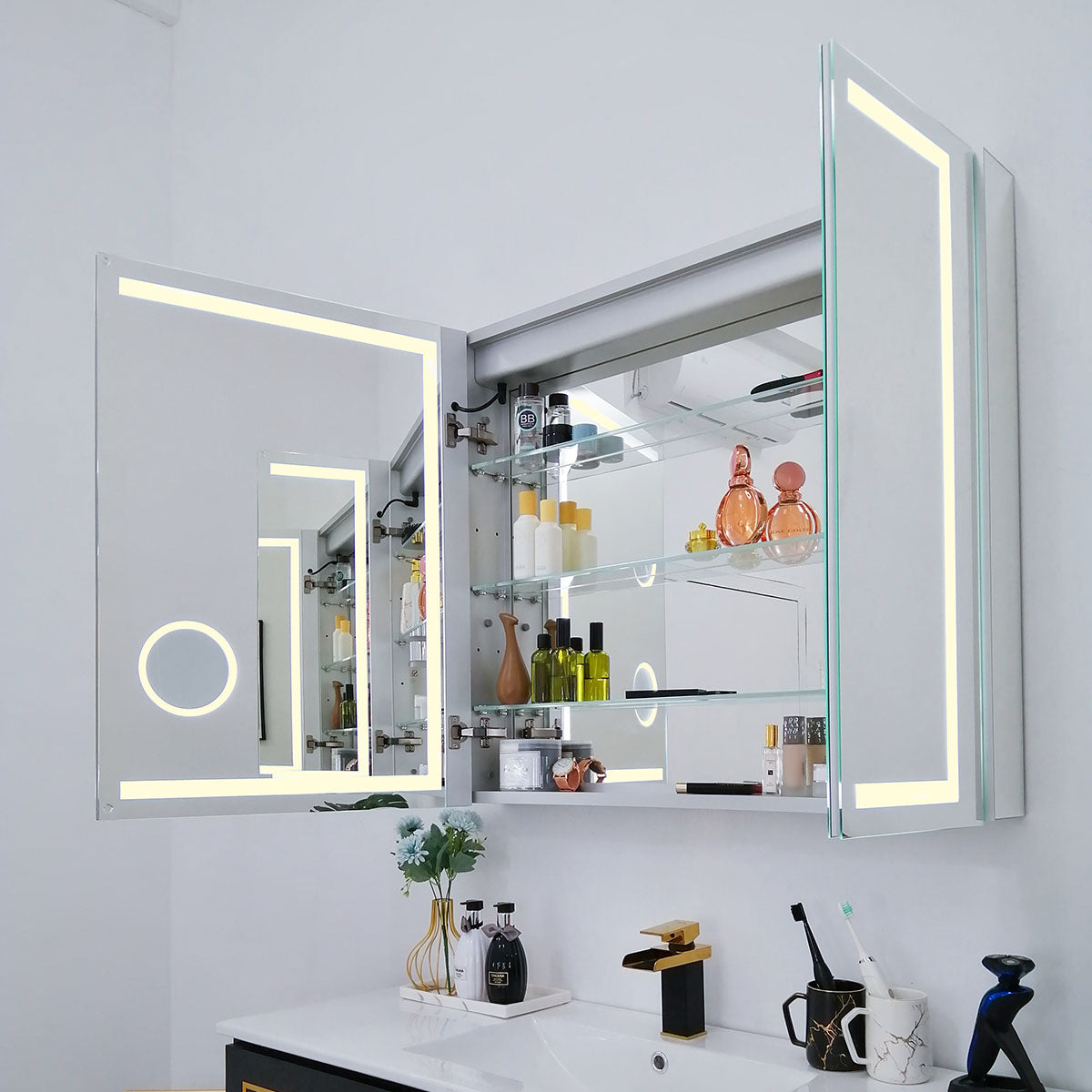 30" LED Ana Medicine Cabinet  (Surface Mount/Recessed)  - Shop at Home Craft Studio - 9
