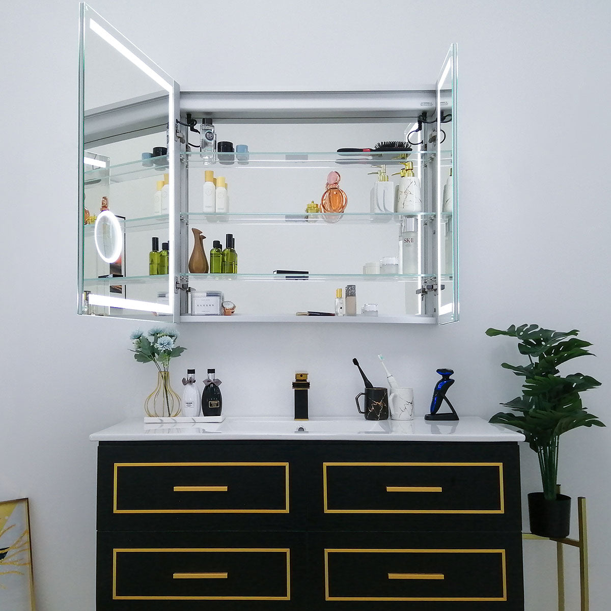 30" LED Ana Medicine Cabinet  (Surface Mount/Recessed)  - Shop at Home Craft Studio - 10