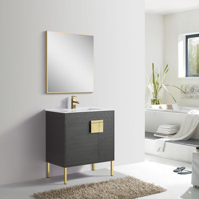 30" V9003 Vanity with Ceramic Sink (Charcoal Grey)  - Shop at Home Craft Studio - 2