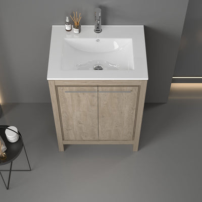 30" V9004 Vanity with Ceramic Sink (E.Oak) vanity - Shop at Home Craft Studio - 5