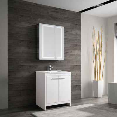 30" V9004 Vanity with Ceramic Sink (Glossy White)  - Shop at Home Craft Studio - 1