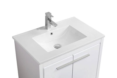 30" V9004 Vanity with Ceramic Sink (Glossy White)  - Shop at Home Craft Studio - 3