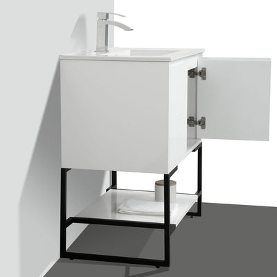 30" V9006 Allen Vanity with Ceramic Sink (Glossy White)  - Shop at Home Craft Studio - 5