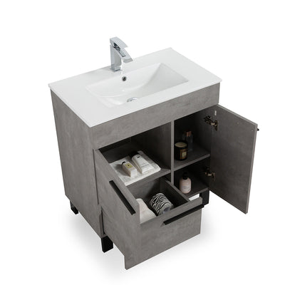 30" V9007 Gill Vanity & Ceramic Sink (Cement Grey)  - Shop at Home Craft Studio - 3