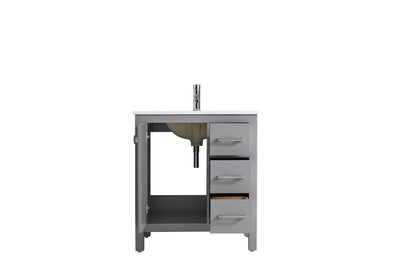 30" V9008 Vanity & Quartz Countertop Combo (Matte Grey)  - Shop at Home Craft Studio - 2