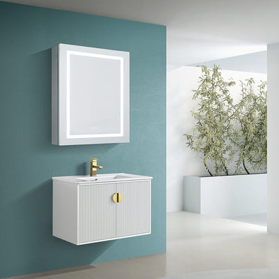 30" V9012 Wall Hung Vanity & Ceramic Sink (Glossy White）  - Shop at Home Craft Studio - 1