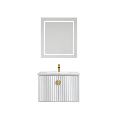 30" V9012 Wall Hung Vanity & Ceramic Sink (Glossy White）  - Shop at Home Craft Studio - 8