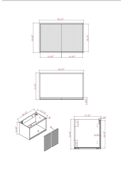 30" V9012 Wall Hung Vanity & Ceramic Sink (Matte Grey）  - Shop at Home Craft Studio - 9
