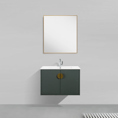 30" V9015 Series Wall Hung Vanity & Ceramic Sink (Ash Green)  - Shop at Home Craft Studio - 3
