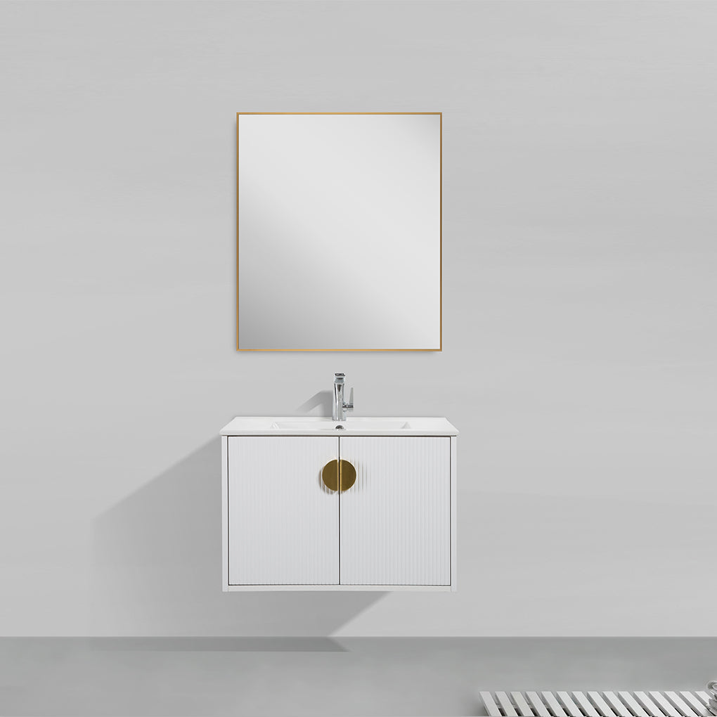 30" V9015 Series Wall Hung Vanity & Ceramic Sink (Glossy White)  - Shop at Home Craft Studio - 1