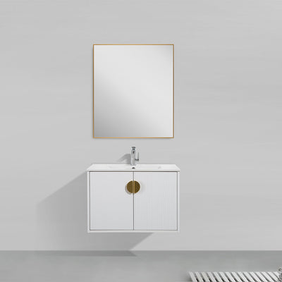 30" V9015 Series Wall Hung Vanity & Ceramic Sink (Glossy White)  - Shop at Home Craft Studio - 1