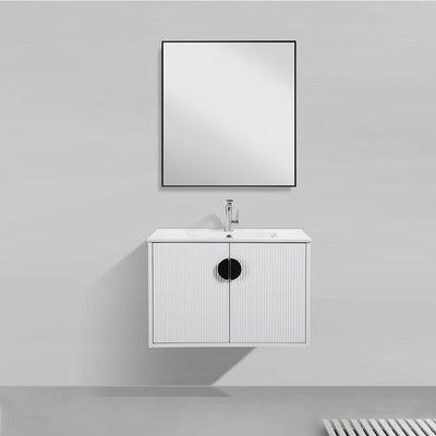 30" V9015 Series Wall Hung Vanity & Ceramic Sink (Glossy White)  - Shop at Home Craft Studio - 3