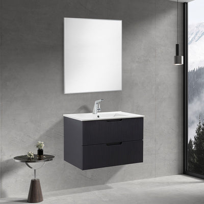 30" V9018 Series Sylvia Wall Hung Vanity & Ceramic Sink (Granny Grey)  - Shop at Home Craft Studio - 1