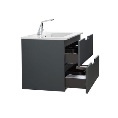 30" V9018 Sylvia Series Wall Hung Vanity & Ceramic Sink (Ash Green)  - Shop at Home Craft Studio - 5