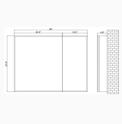 36" Aluminum Medicine Cabinet (Surface Mount/Recessed)  - Shop at Home Craft Studio - 5