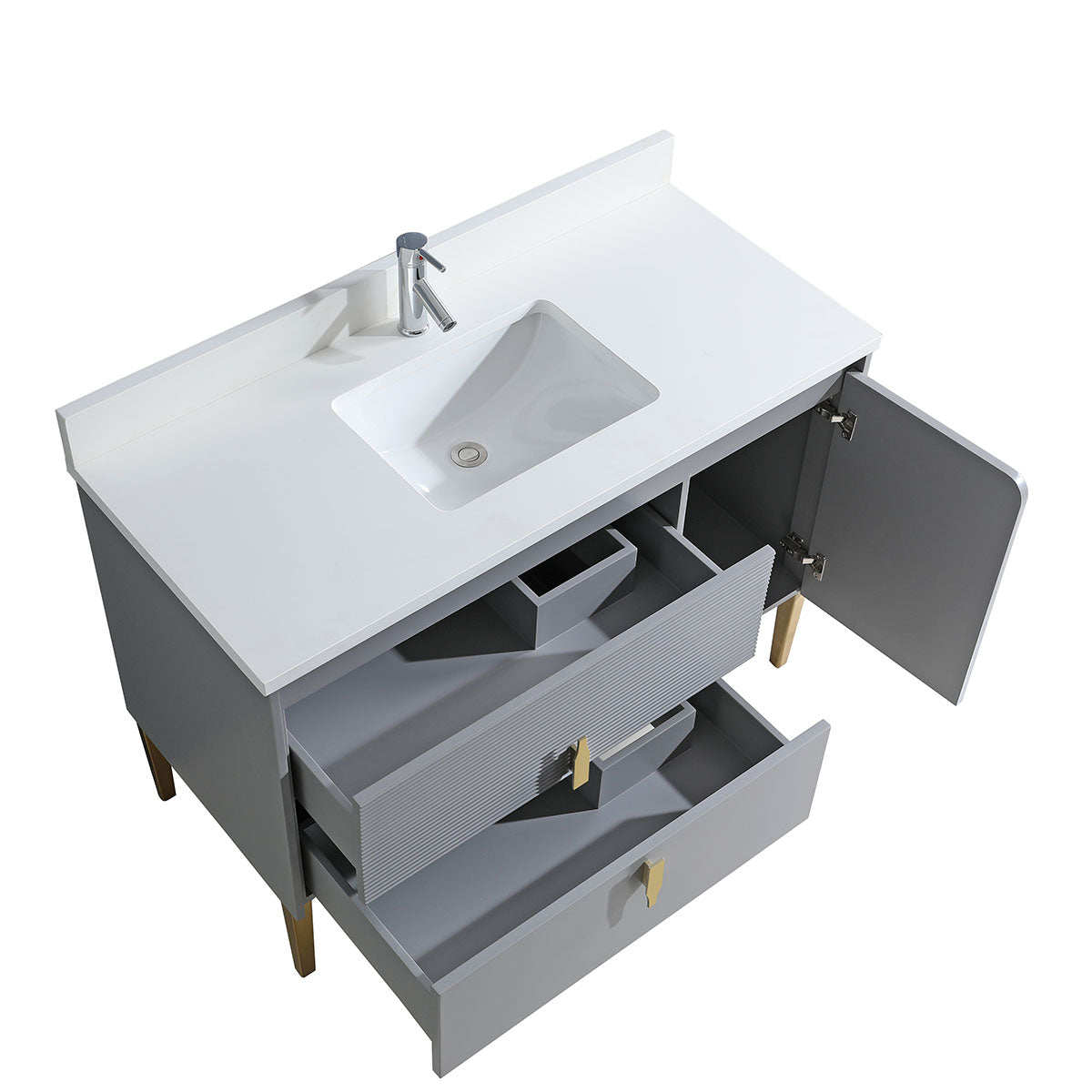 36" Craftsmanship Limited Edition Vanity & Quartz Countertop Combo   (Grey) SKU:EN8271-36GA bathroom vanities - Shop at Home Craft Studio - 2