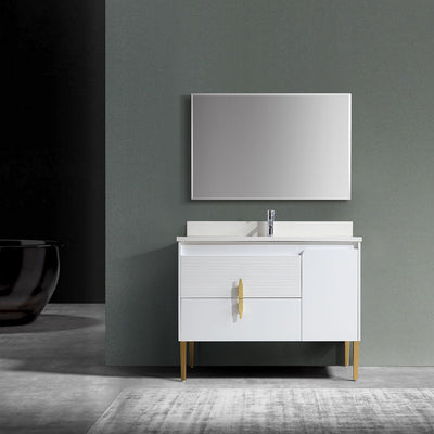 36" Craftsmanship Limited Edition Vanity & Quartz Countertop Combo   (Matte White) SKU: EN8271-36WH bathroom vanities - Shop at Home Craft Studio - 1