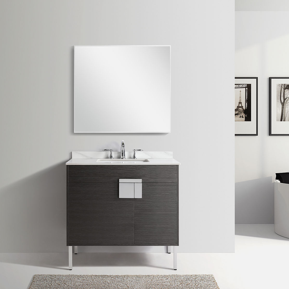 36" V9003 Vanity with Sintered Stone Countertop (Charcoal Grey)  - Shop at Home Craft Studio - 2