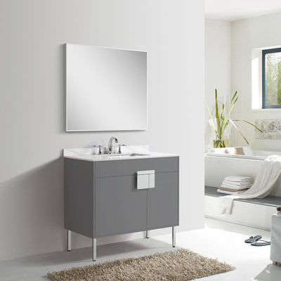 36" V9003 Vanity with Sintered Stone Countertop (Matte Grey）  - Shop at Home Craft Studio - 2