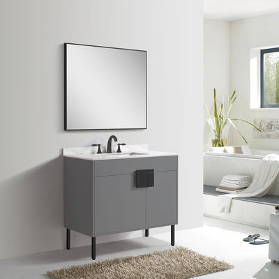 36" V9003 Vanity with Sintered Stone Countertop (Matte Grey）  - Shop at Home Craft Studio - 3