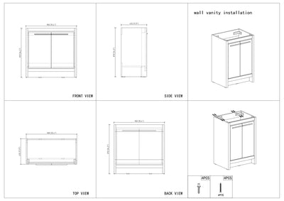 36" V9004 Series Vanity with Ceramic Sink (Glossy White)  - Shop at Home Craft Studio - 6