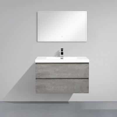 36" V9005 Angela Wall Hung Vanity & Acrylic Basin (Cement Grey）  - Shop at Home Craft Studio - 1