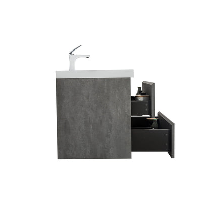 36" V9005 Angela Wall Hung Vanity & Acrylic Basin (Cement Grey）  - Shop at Home Craft Studio - 5