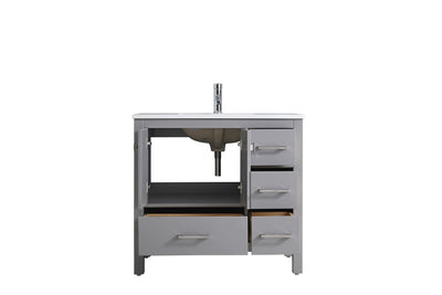 36" V9008 Vanity & Quartz Countertop Combo (Matte Grey)  - Shop at Home Craft Studio - 3