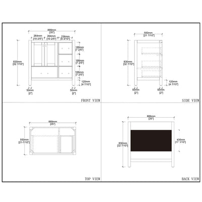 36" V9008 Vanity & Quartz Countertop Combo (Royal Blue)  - Shop at Home Craft Studio - 9