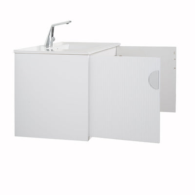 36" V9015 Series Wall Hung Vanity & Ceramic Sink (Glossy White)  - Shop at Home Craft Studio - 5