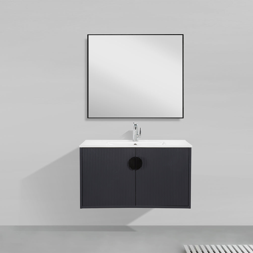 36" V9015 Series Wall Hung Vanity & Ceramic Sink (Granny Grey)  - Shop at Home Craft Studio - 1