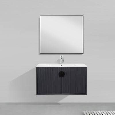 36" V9015 Series Wall Hung Vanity & Ceramic Sink (Granny Grey)  - Shop at Home Craft Studio - 1