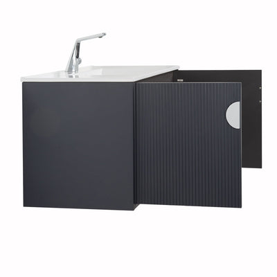 36" V9015 Series Wall Hung Vanity & Ceramic Sink (Granny Grey)  - Shop at Home Craft Studio - 6