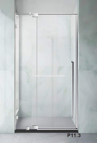 44" AH01 Series Frameless Swing Shower Door with Klearteck Treatment (Fixed 3/8" & Swing 5/16" Thickness)(Brushed Gold)  - Shop at Home Craft Studio - 18
