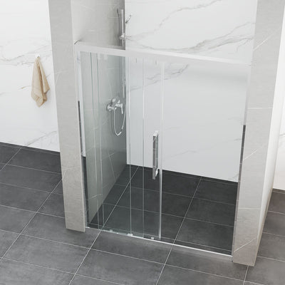 46" Monaco Sliding Shower Door (5/16" thickness) (3 Panels) (Brushed Nickel) shower door - Shop at Home Craft Studio - 8