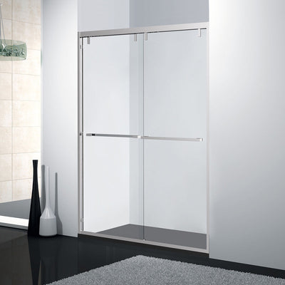 48" AC23 series Bypass Shower Door with Klearteck Treatment (3/8" Thickness) (Brushed Nickel) shower door - Shop at Home Craft Studio - 1