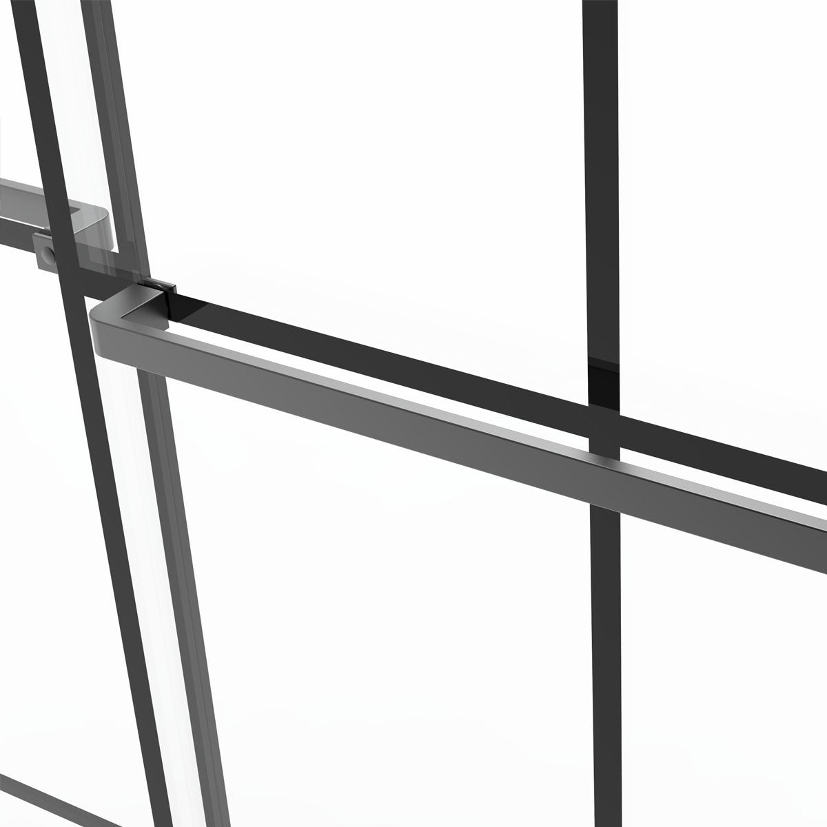 48" AC88 Alex Bypass Series  Jet Glaze Shower Door with Klearteck Treatment (3/8" Thickness) (Matte Black) last one shower door - Shop at Home Craft Studio - 8