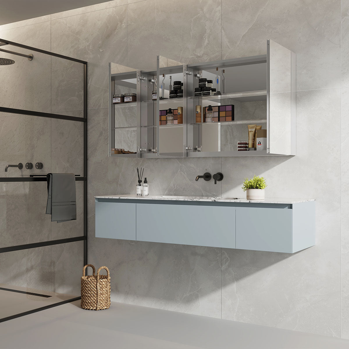 48" Aluminum Medicine Cabinet (Surface Mount/Recessed)  - Shop at Home Craft Studio - 2