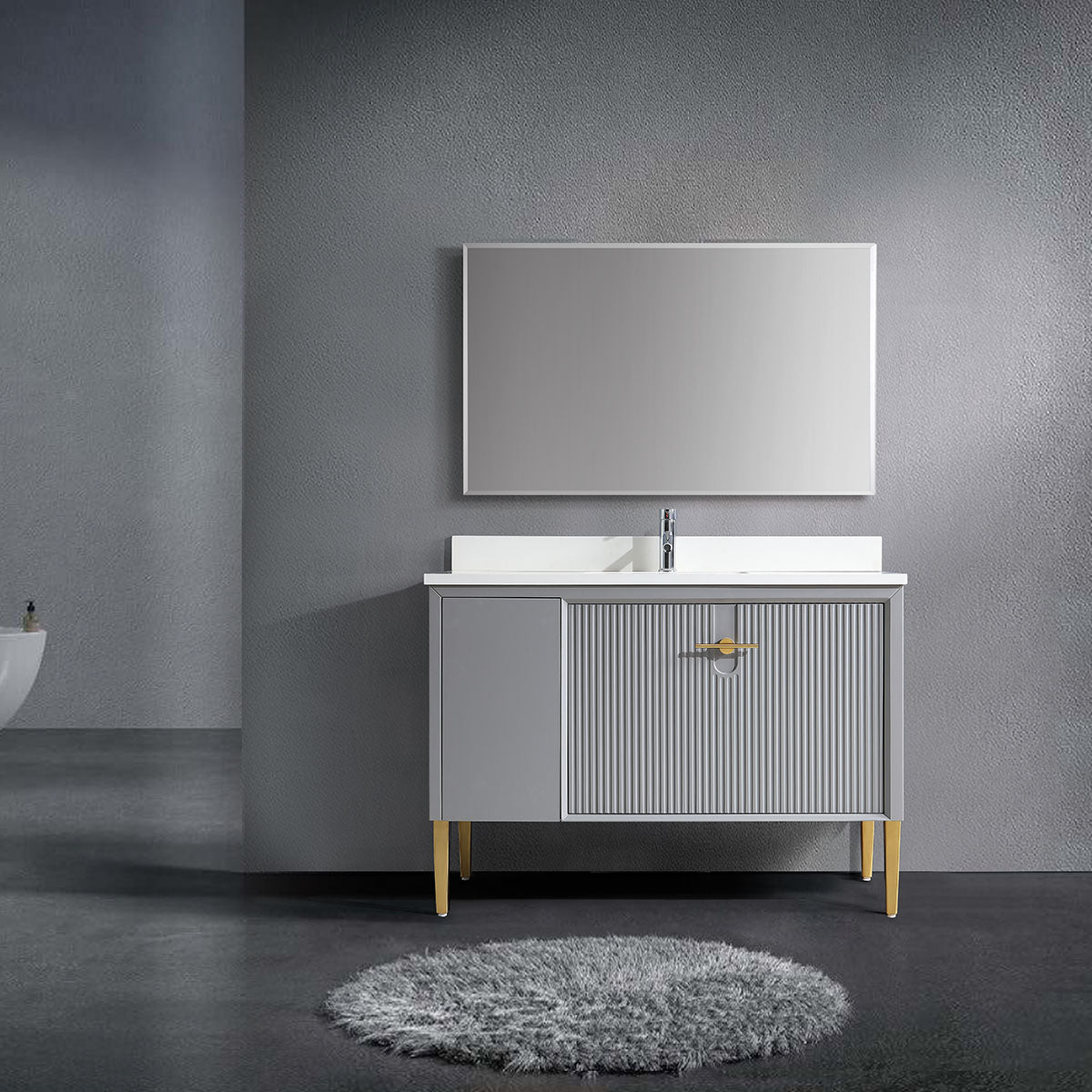48" Craftsmanship Limited Edition Vanity & Quartz Countertop Combo  (Grey)  SKU:8339 48-GR bathroom vanities - Shop at Home Craft Studio - 1