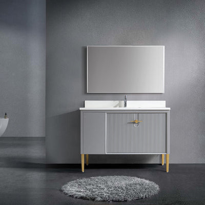 48" Craftsmanship Limited Edition Vanity & Quartz Countertop Combo  (Grey)  SKU:8339 48-GR bathroom vanities - Shop at Home Craft Studio - 1