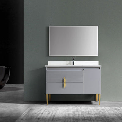 48" Craftsmanship Limited Edition Vanity & Quartz Countertop Combo  (Grey)  SKU: EN8271 48-GR bathroom vanities - Shop at Home Craft Studio - 1