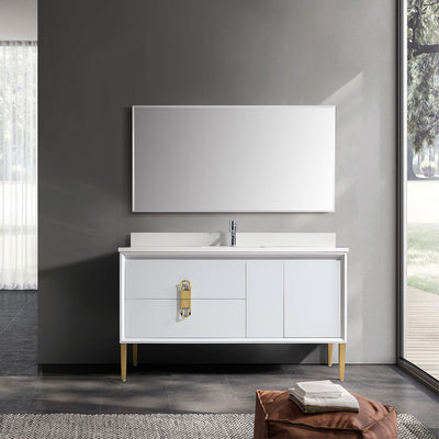 48" Craftsmanship Limited Edition Vanity & Quartz Countertop Combo   (Matte White) EN8296-48WH bathroom vanities - Shop at Home Craft Studio - 1