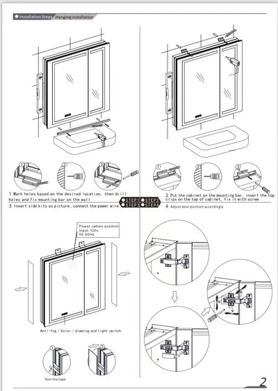 48" LED Ana Medicine Cabinet (Surface Mount/Recessed)  - Shop at Home Craft Studio - 9