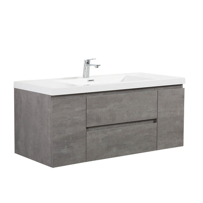 48" V9005 Angela Wall Hung Vanity & Acrylic Basin (Cement Grey）  - Shop at Home Craft Studio - 2
