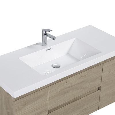 48" V9005 Angela Wall Hung Vanity & Acrylic Basin (E.Oak)  - Shop at Home Craft Studio - 3